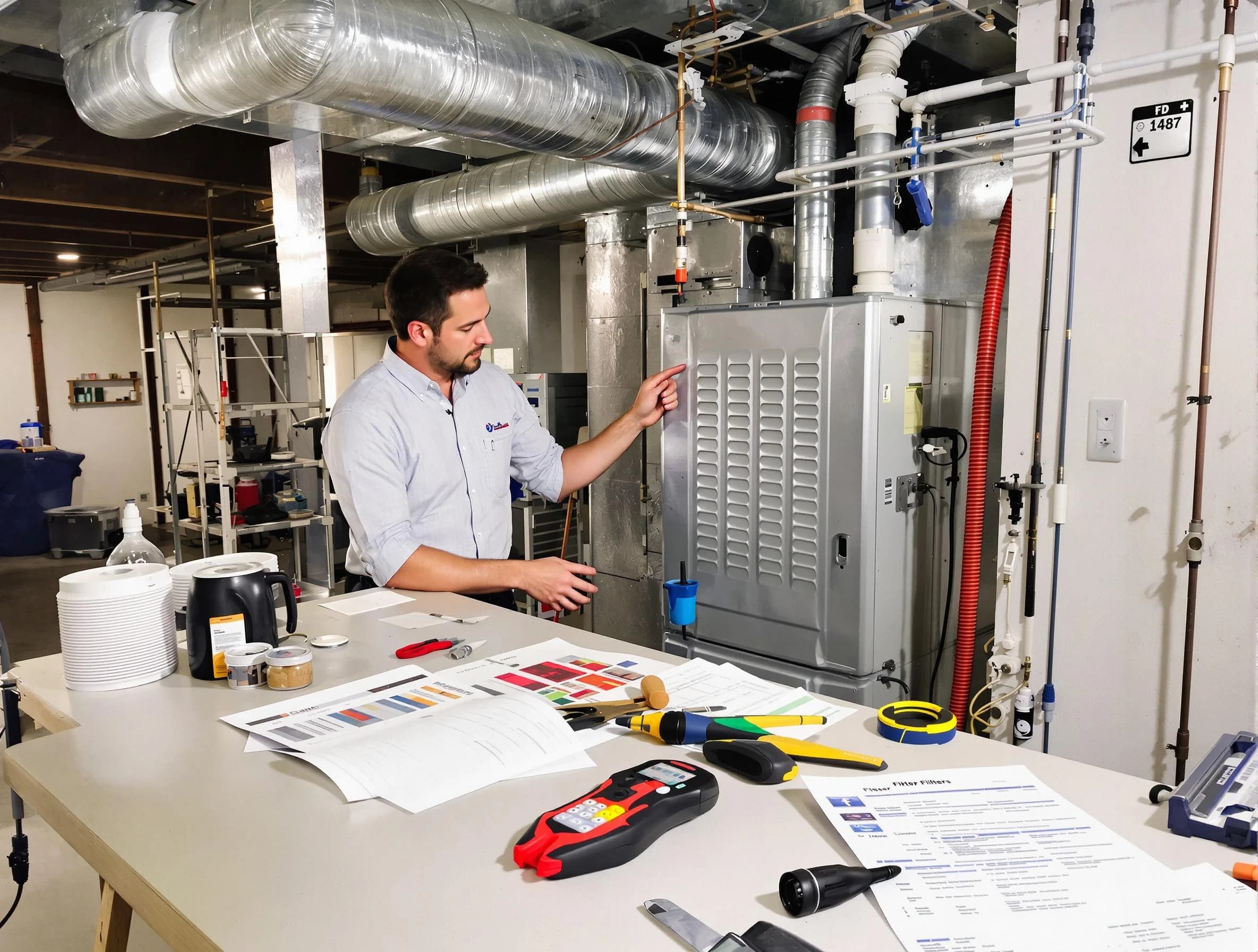 Bethany Air Duct Cleaning inspector conducting detailed filter system evaluation using professional diagnostic tools in Bethany