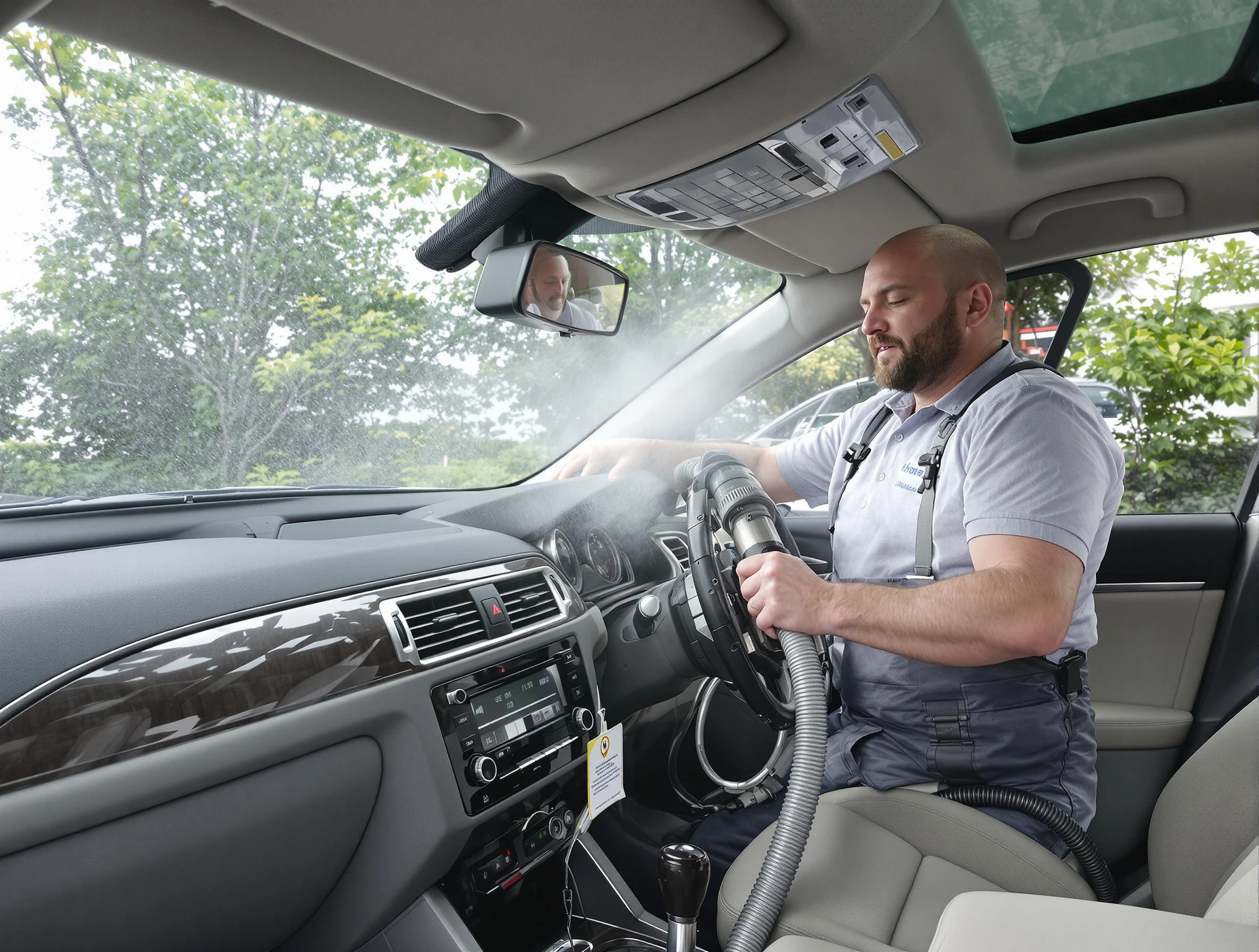 Bethany Air Duct Cleaning specialist performing professional car duct cleaning in Bethany