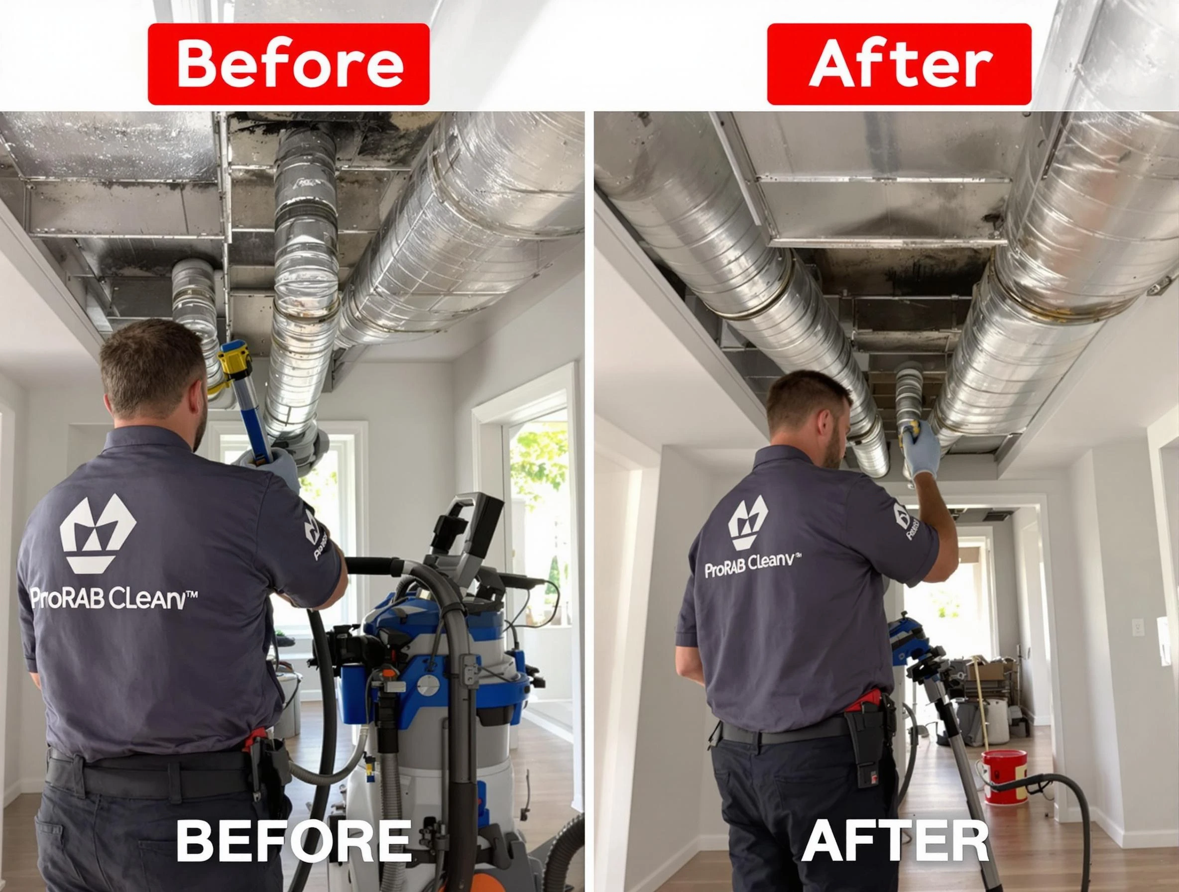 Bethany Air Duct Cleaning expert performing thorough residential duct cleaning in a Bethany home